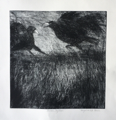 Beaten--Sky-Blown-Dry-point-etching