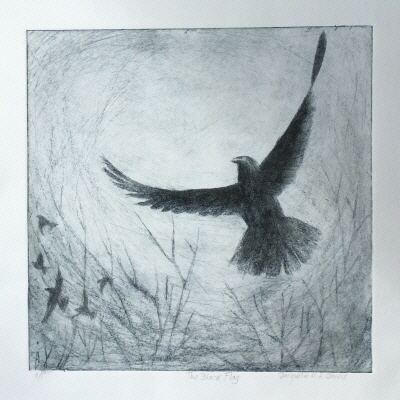 The-Black-Flag-Dry-point-etching
