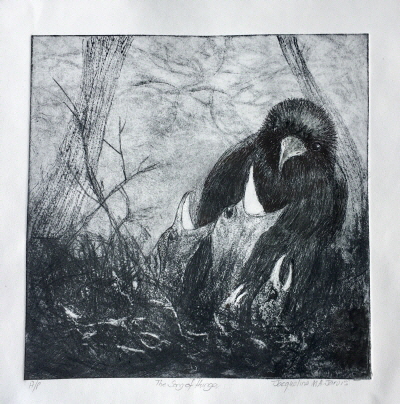 The-Song-of-Hunger-Dry-point-etching