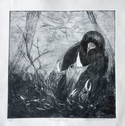 The-Song-of-Hunger-Dry-point-etching